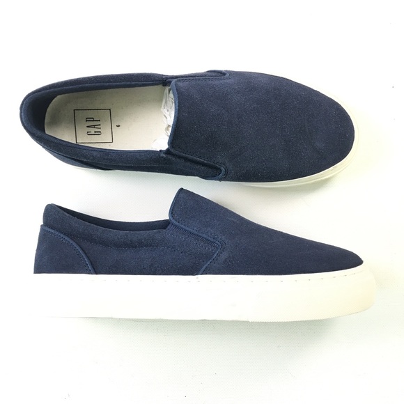 women's blue slip on sneakers